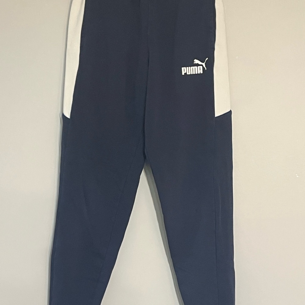 Puma Kids Dark Blue and White Joggers - Picture 6 of 8